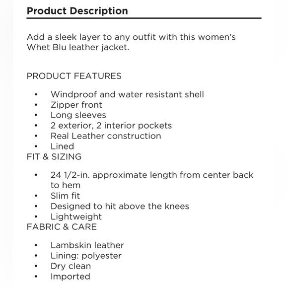 NWOT Whet Blu Patricia Slim Fit Leather Jacket Size Medium - Picture 7 of 7